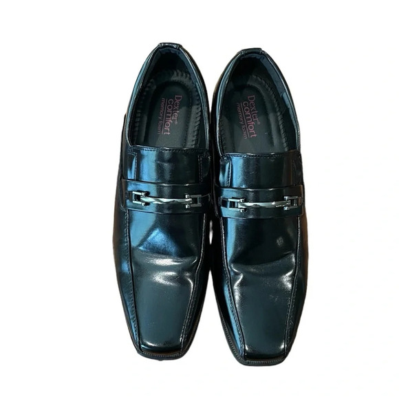 Dexter Comfort men’s memory foam dress loafers, silver buckle, SZ 13 black - Picture 2 of 9
